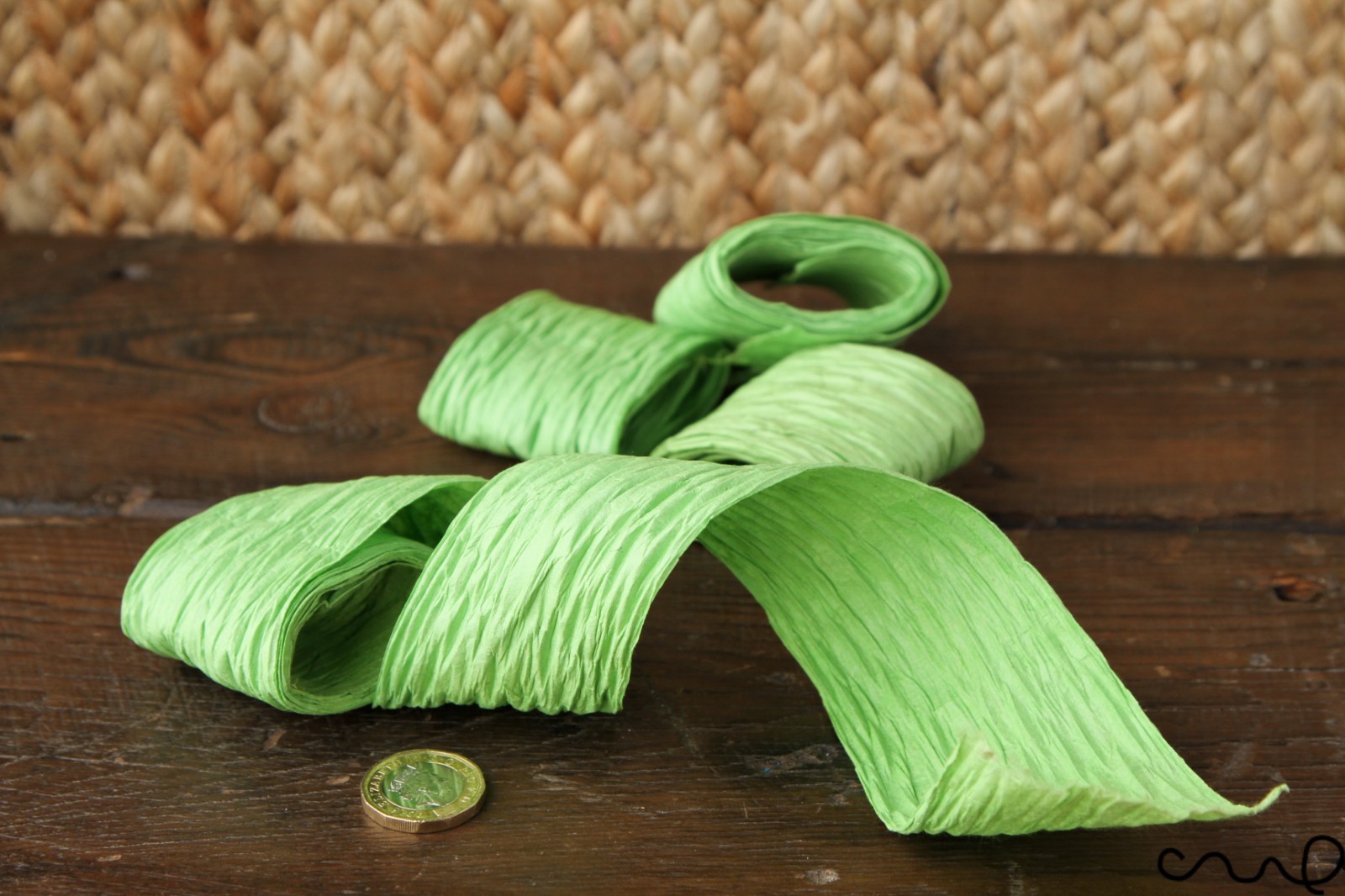 12 x Green Mulberry Paper Wide Ribbon Roll 15M Craft 5cm Gift Wrap Eco Friendly