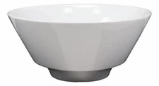 Ebros Contemporary White Porcelain Trapezoid Round Bowl 44 Oz 8.5 Inch