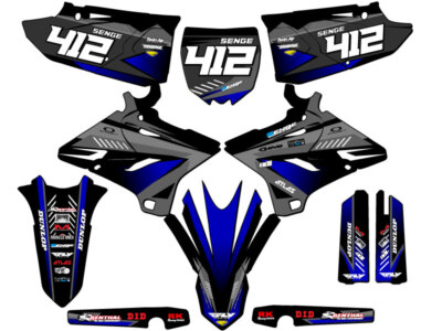2002-2004 fits POLISPORT RESTYLE YZ 125 SURGE Black Senge Graphics Kit Compat...