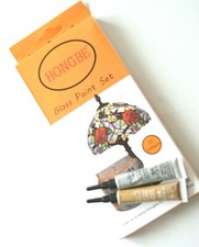 Glass Paints 12ml Transparent Water Based Non-Toxic + Silver Black Outliner 12ml