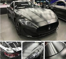 Whole Car Wrap 50ft X 5ft Metallic Satin Matte Chrome Dark Gray Vinyl Sticker