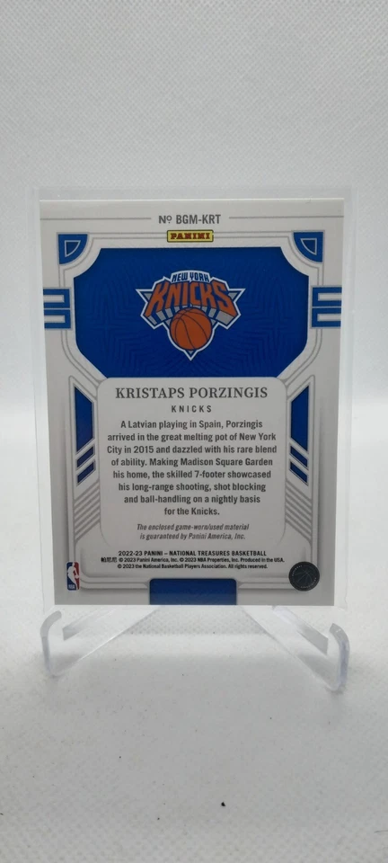 2022-23 National Treasures Biography Materials Patch /99 Kristaps Porzingis - Image 2 of 2