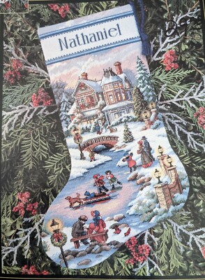 Dimensions Gold Winters Twilight Stocking Cross Stitch Kit 8666 Christmas