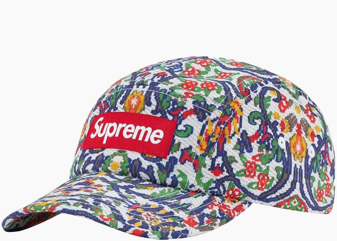 Casquette de camp en sergé chino lavé suprême logo boîte rouge taille unique SS23