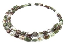 😏 Lodolith (grüner Phantom Quarz) Nuggets in 2 Größen Edelsteinperlen Strang 😉