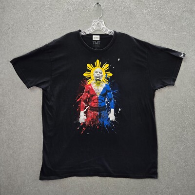 The Money Team Men Shirt 3XL Black Floyd Mayweather Filipino Flag Colors Tee