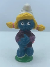 Smurfs 20173 Schoolgirl Smurfette Student Smurf Vtg Figure PVC Schleich Figurine