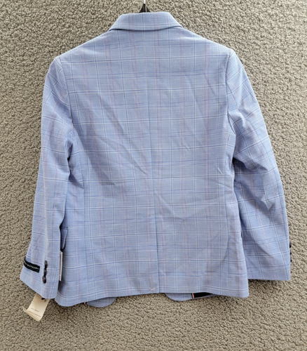 Tommy Hilfiger Stretch Deco Plaid Sport Coat Boys' 8 Academy Blue Notch Lapel - Picture 9 of 19