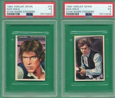 LOT 2) PSA 3 VG HAN SOLO YOPLAIT SPAIN 1980 STAR WARS STICKERS GRADED TPHLC