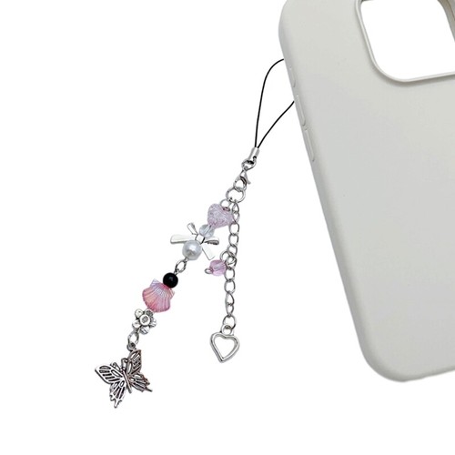 Bowknot Heart Bead Pendant Phone Straps Lanyard Pocket Keychain Strap - Zdjęcie 10 z 10