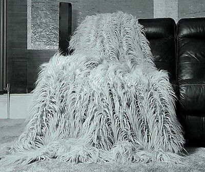 Throws Large Shaggy Long Faux Fur Throw over Sofa Bedspread Fluffy 150x200cm