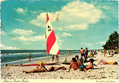 Relax on Florida's Beaches Postcard Posted 1976