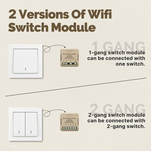 MOES WiFi Mini Smart Wall Light Dimmer Switch Module 3Way Alexa Google APP Timer - Picture 9 of 20