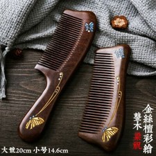 Wood Hair Comb Anti Static Handmade Wooden Green Sandalwood Combs