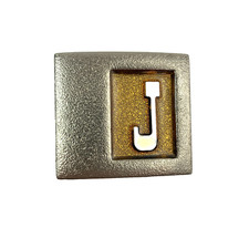 Vintage Lee New York Enamel Letter J Personalized Metal Belt Buckle Piece