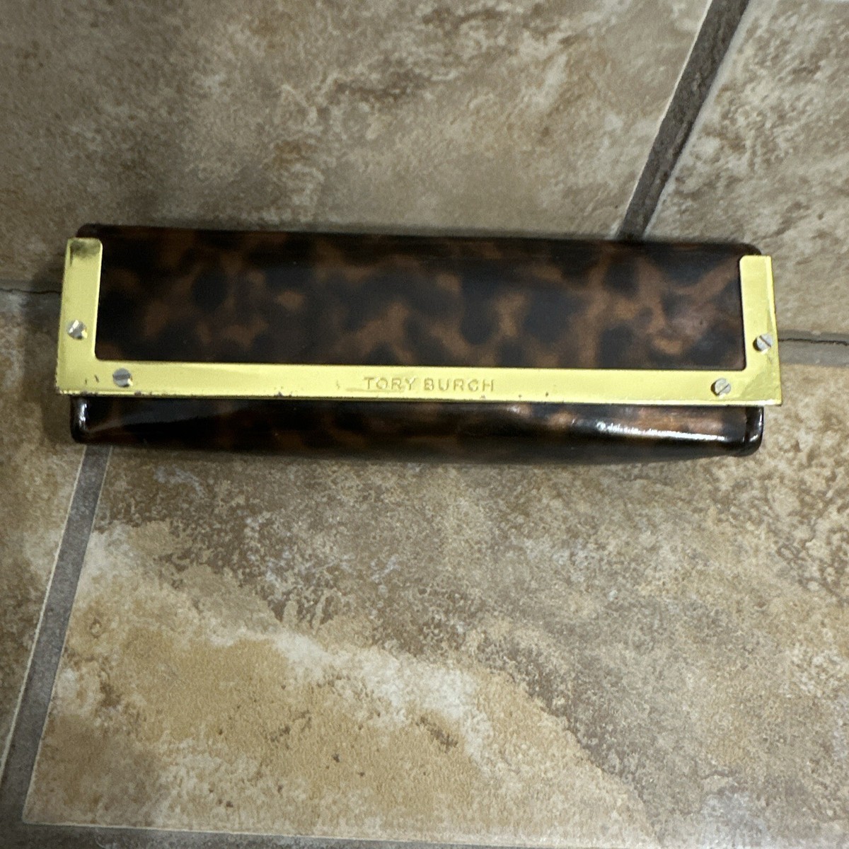Tory Burch Sunglasses Case Gold Tone Logo CASE ONLY Magnetic  display picture 3