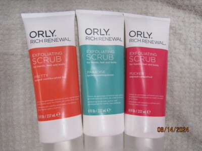 ORLY RICH RENEWAL~U PICK ONE~EXFOLIATING SCRUB FOR HANDS, FEET & BODY 8 OZ 94