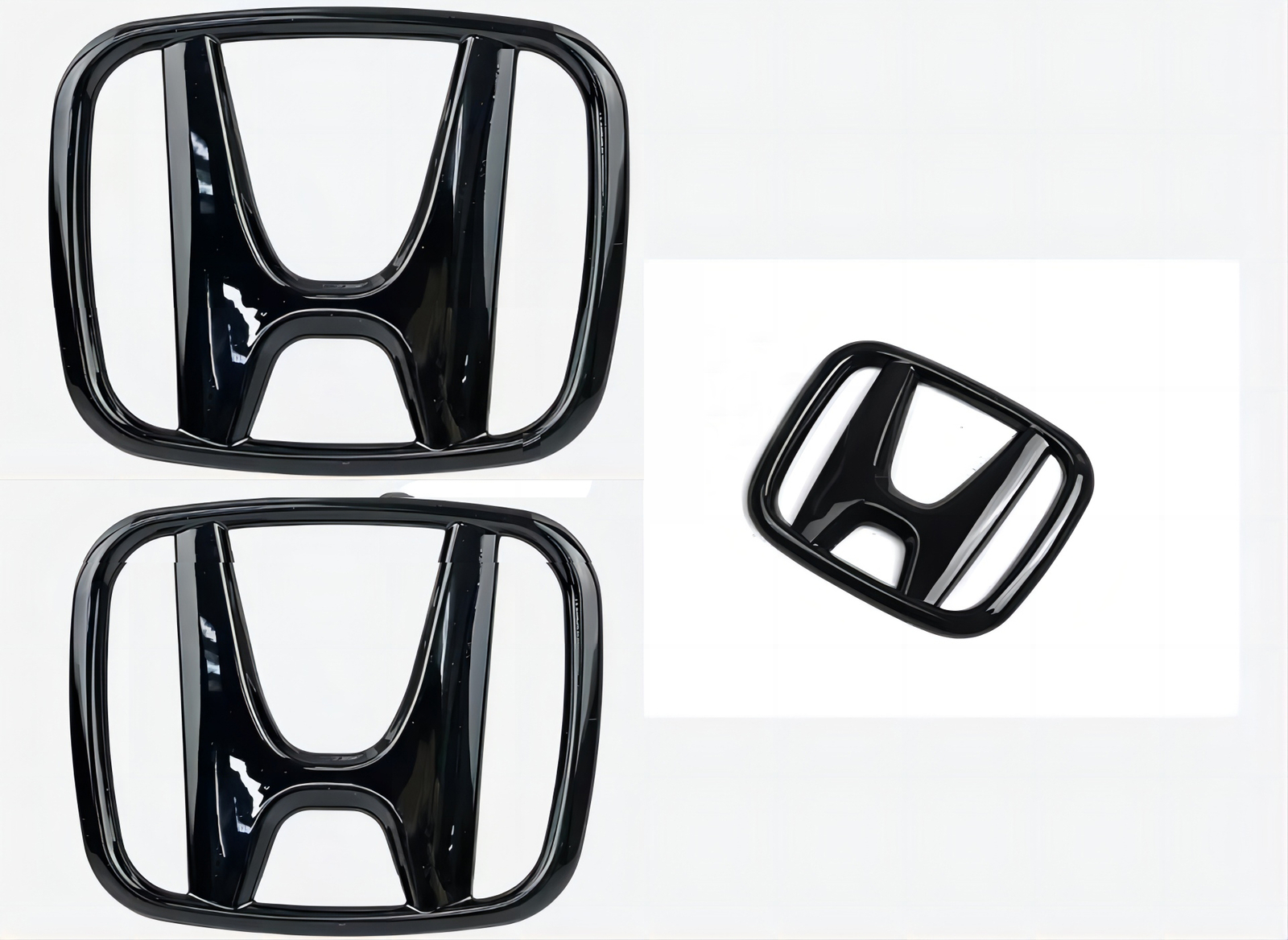 For ACCORD SEDAN 08-17 3PCS Glossy Black Front Rear Emblem Steering wheel Badge