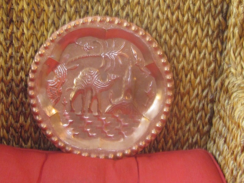 13" Ornate copper CAMEL plate