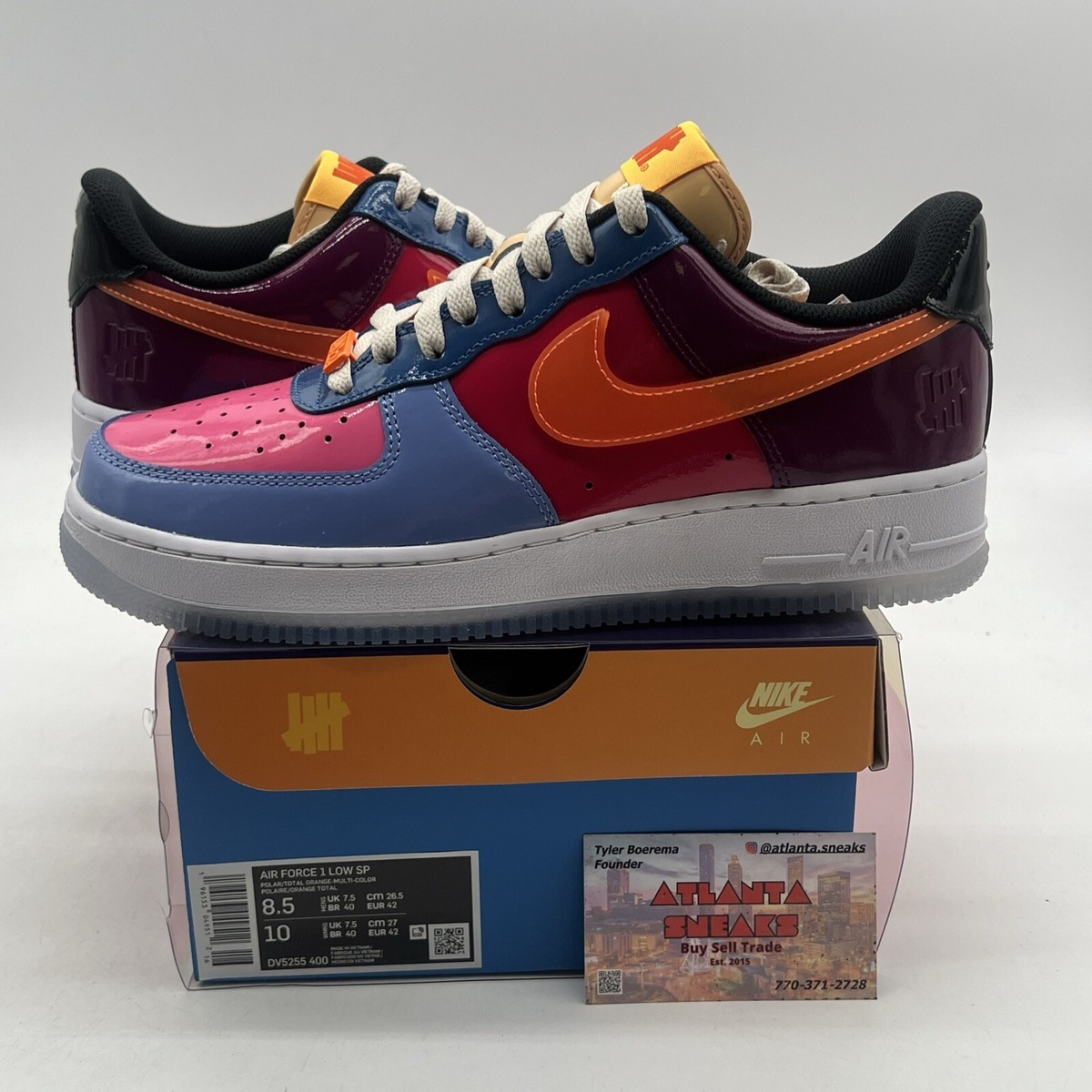 Size 8.5 - Nike Undefeated x Air Force 1 Low Total Orange  display picture 2