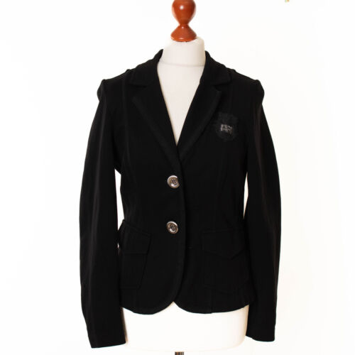 Women's AIRFIELD Celine Blazer Black Jacket Size D40 - 第 1/7 張圖片