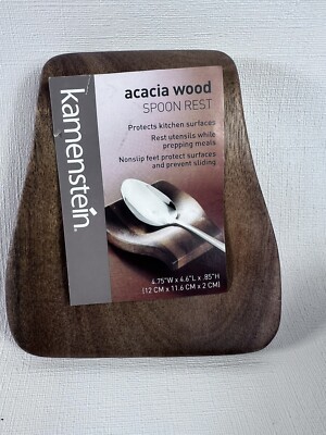Acacia Spoon Rest, Double Spoon Rest For Stove Top,Handmade Wooden Spoon Rest...