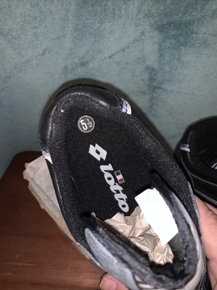 Vintage 1980s deadstock LOTTO Finesse Lo Aerobic black leather shoes womens 5.5 - Image 4 of 4