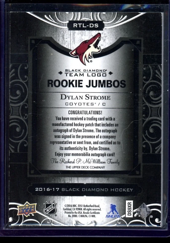 2016-17 Black Diamond Dylan Strome NHL Shield 5/5 Auto - Image 2 of 2