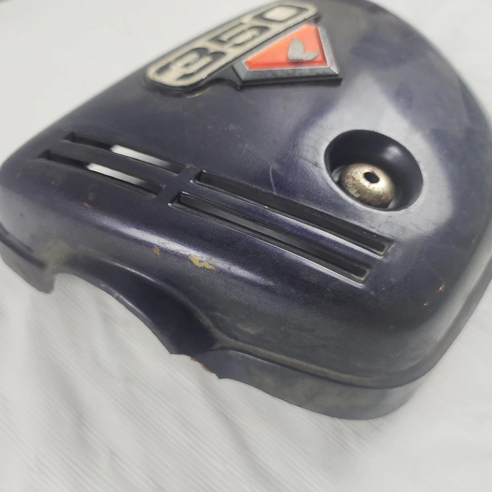 Cubierta lateral izquierda doble y emblema púrpura 1973 Honda CB350 CB 350 G FABRICANTE DE EQUIPOS ORIGINALES Foto 3 de 4