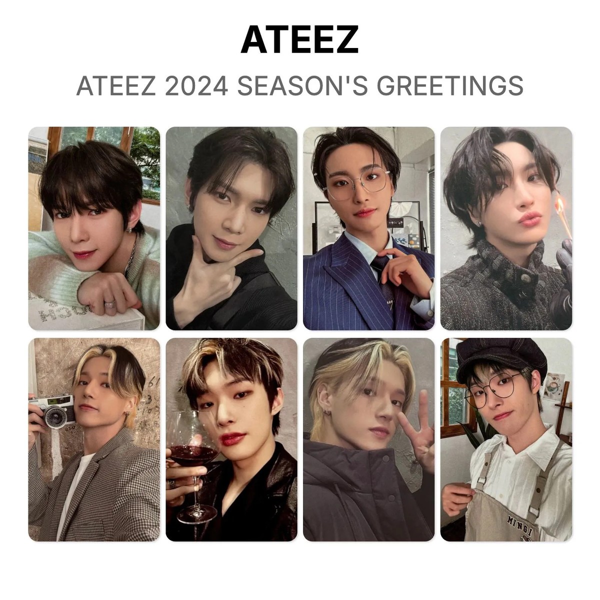 ATEEZ トレカ シーグリ 2024 SEASON'S GREETINGS ATEEZ ATEEZ 2024 SEASON'S GREETINGS Official Photocard KPOP