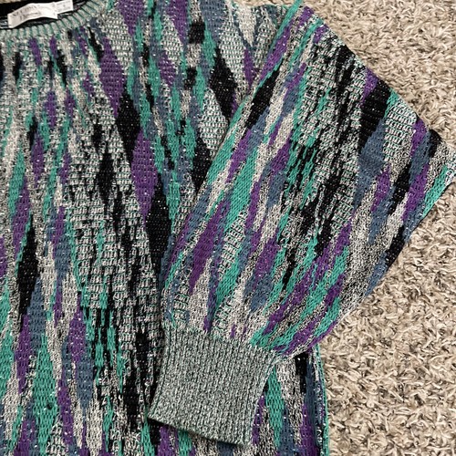 VTG Wavy Textured Stripe Colorful Shades St. Croix Sweater Size S USA (23”x26”) - Picture 5 of 9