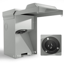 50 Amp Generator Power Inlet Box with Cord, NEMA SS2-50P Power Inlet Box, 125/25