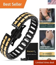 Magnetic Bracelets for Men - EllipseMAX 5X Strength 5,000 Gauss Magnets - Des...