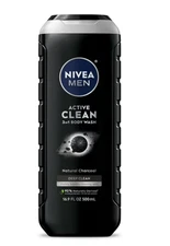 NIVEA MEN DEEP Active Clean Charcoal Body Wash, 16.9 Fl Oz Bottle