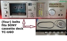 4 PC BELT KIT FITS SONY tape player TC U60 NEW U.S. SHIPPING 4 BELTS  