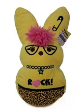 Peeps - EMO BUNNY - Yellow Punk Rock Leopard Easter Plush 2024 NEW