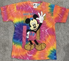 Vintage Disney Mickey Mouse Single Stitch T-Shirt Tie Dye Sz. Medium Made in USA
