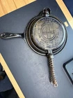 Antique Griswold Cast Iron Waffle Iron No. 8 Patent #151 1922
