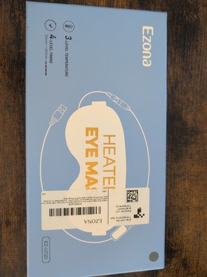 Ezona Heated Eye Mask - USB, 3-Level Temp Control, 4-Level Timer, Model EZ-LC10