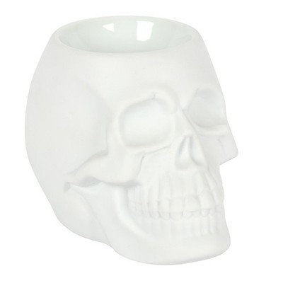 White Skull Ölbrenner Wachsschmelze Keramik Aromatherapie Raumduft