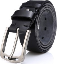 Men's 100 Italian Cow Leather Belt Men With Anti-Scratch Buckle Size: 30 - 33