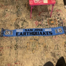 NEW San Jose Earthquakes Scarf Flag Black Blue MLS Soccer Futbol Big Logo Mens