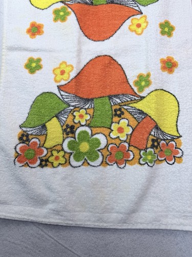 Vintage Mushroom Kitchen Towel Set Crochet Top 70s Floral Retro - Bild 3 von 5