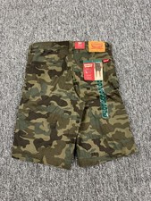 Levis Cargo Shorts Boy 14 Reg 27" Army Camo Utility Tactical Hiking Skater NWT