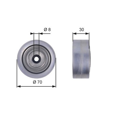 Gates T36386 Deflection/Guide Pulley, V-ribbed belt for Audi, Man, VW