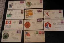 10 DIFFERENT LINPPRINT  FDC`S FROM THE 1940`S, ITEM A, SOME DUP. W/DIFF. CACHETS