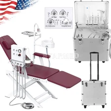 Portable Dental Delivery Unit System Rolling Case Air Compressor Suction/Chair