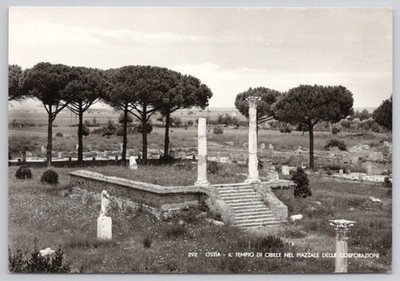 Ostia Antica Italy Temple of Cybele Vintage Postcard E. Richter Roma