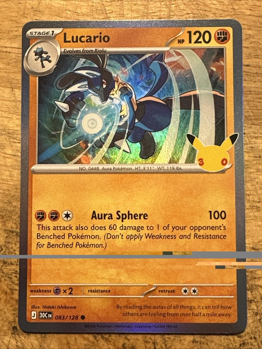 Lucario 083/128 Holo 30C EN 30th Anniversary NM/M Pokemon Card
