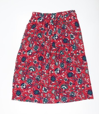 Pendleton Damen rot Blumen A-Linie Midirock Größe 14